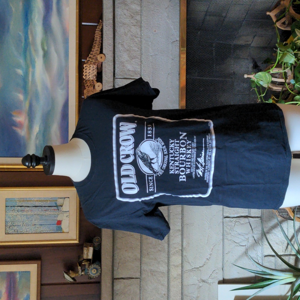 Old Crow Kentucky Bourbon Whiskey TShirt Unisex Black Medium